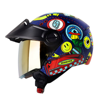 CASCO SHAFT SH-212 BAGGAGE MATE AZUL ROJO VISOR IRIDIUM