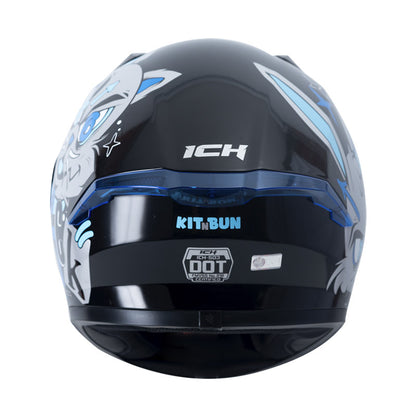 CASCO ICH ICH-503 KIT N BUN NEGRO AZUL VISOR HUMO
