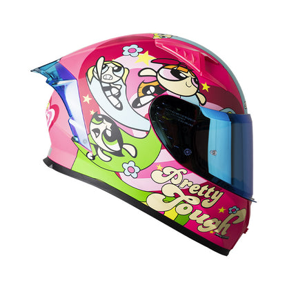 CASCO SHAFT SH-526SP BACK2BAC FUCSIA AZUL VISOR IRIDIUM