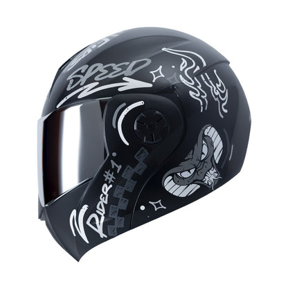 CASCO ICH ICH-3110DV NO FEAR MATE NEGRO GRIS VISOR RAMDON