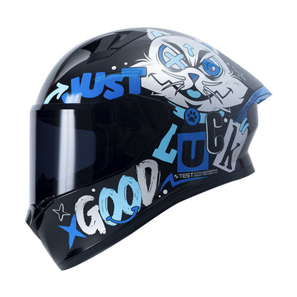 CASCO ICH ICH-503 KIT N BUN NEGRO AZUL VISOR HUMO