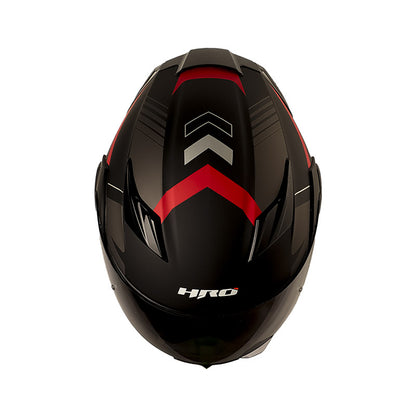 CASCO HRO HRO-3400DV EVO SWAG MATE NEGRO ROJO VISOR HUMO