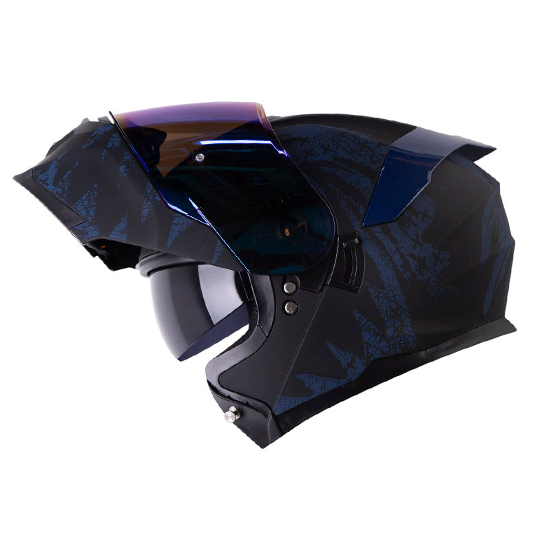 CASCO HRO HRO-3440 DV GRUNGSTER MATE NEGRO AZUL OSCURO IRIDIUM