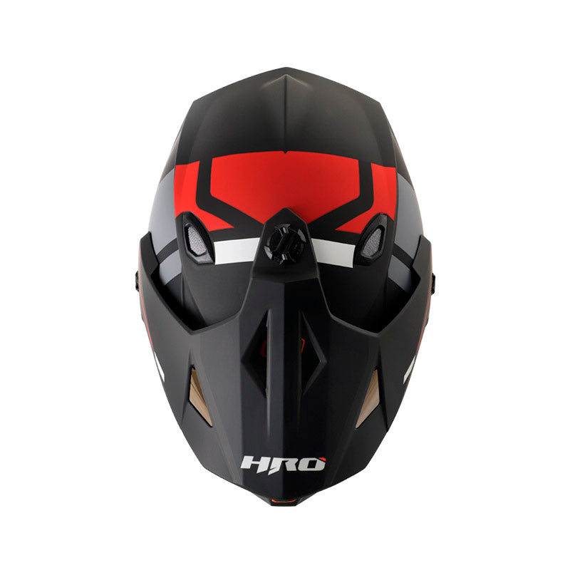CASCO HRO HRO-MX330DV DRY MATE GRIS OSCURO ROJO IRIDIUM