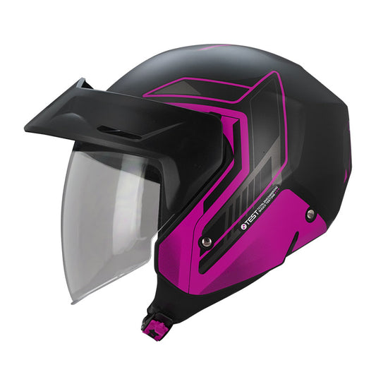 CASCO ICH ICH-101 TRAPI MATE NEGRO FUCSIA NEON