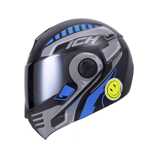 CASCO ICH ICH-3110DV ROBOTO NEGRO GRIS VISOR AZUL