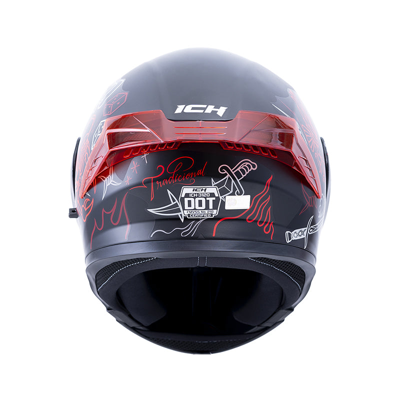 CASCO ICH ICH-3120DV TRADICIONAL MATE NEGRO ROJO