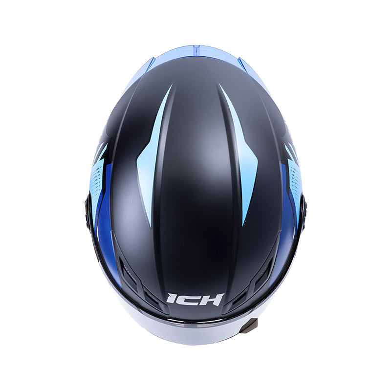 CASCO ICH ICH-501SP MOACA MATE NEGRO AZUL VISOR HUMO