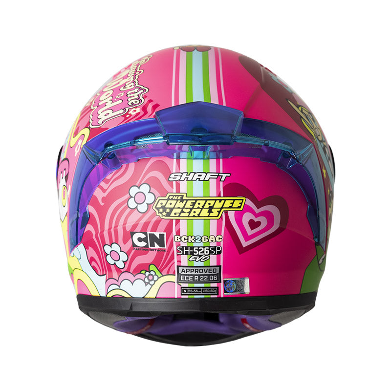 CASCO SHAFT SH-526SP BACK2BAC FUCSIA AZUL VISOR IRIDIUM