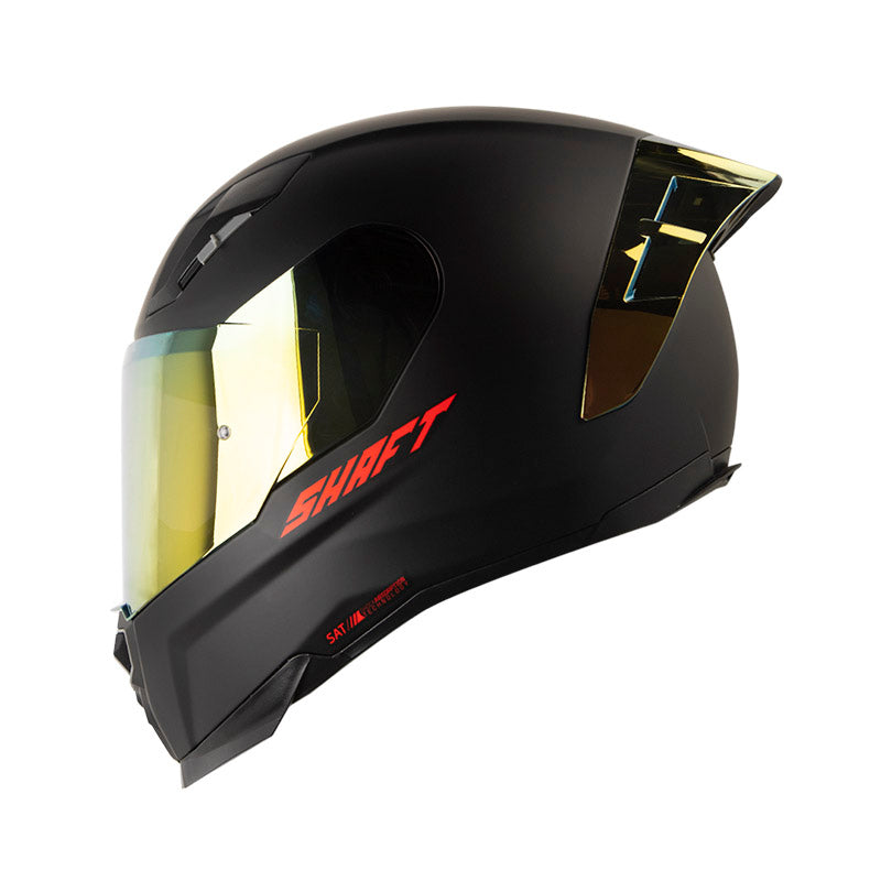 CASCO SHAFT SH-562R SOLID MATE NEGRO ROJO VISOR IRIDIUM ROJO