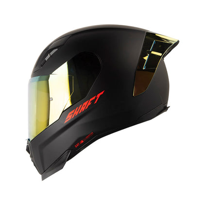 CASCO SHAFT SH-562R SOLID MATE NEGRO ROJO VISOR IRIDIUM ROJO
