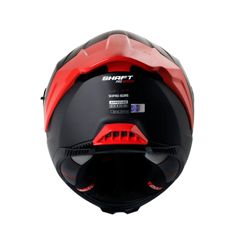CASCO SHAFT SH-611RS PRO XOLID MATE NEGRO ROJO VISOR IRIDIUM