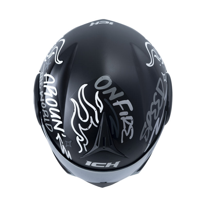 CASCO ICH ICH-3110DV NO FEAR MATE NEGRO GRIS VISOR RAMDON