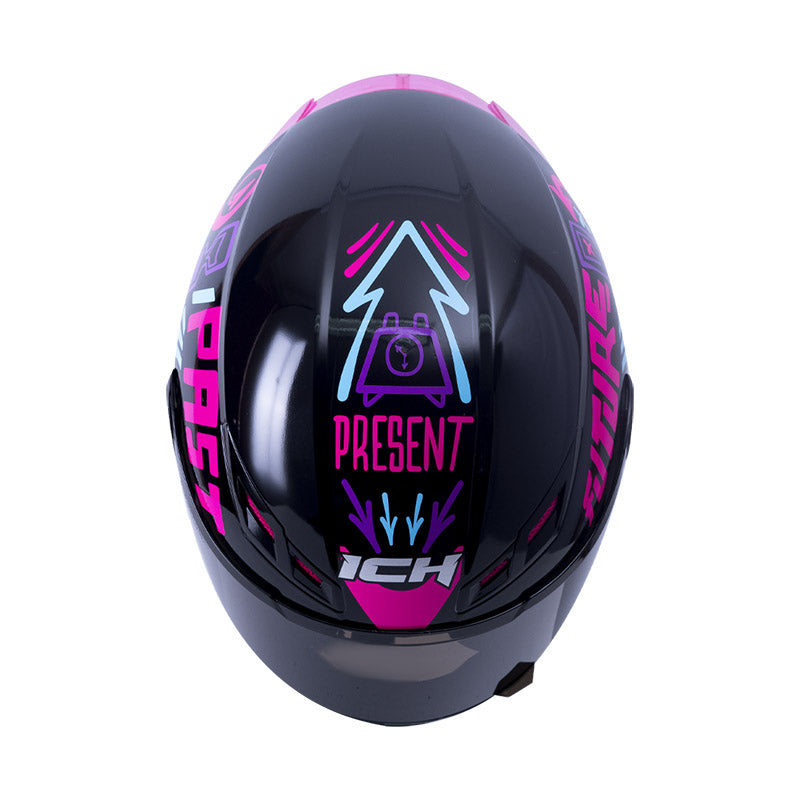 CASCO ICH ICH-501SP TIME TRAVEL NEGRO FUCSIA VISOR HUMO