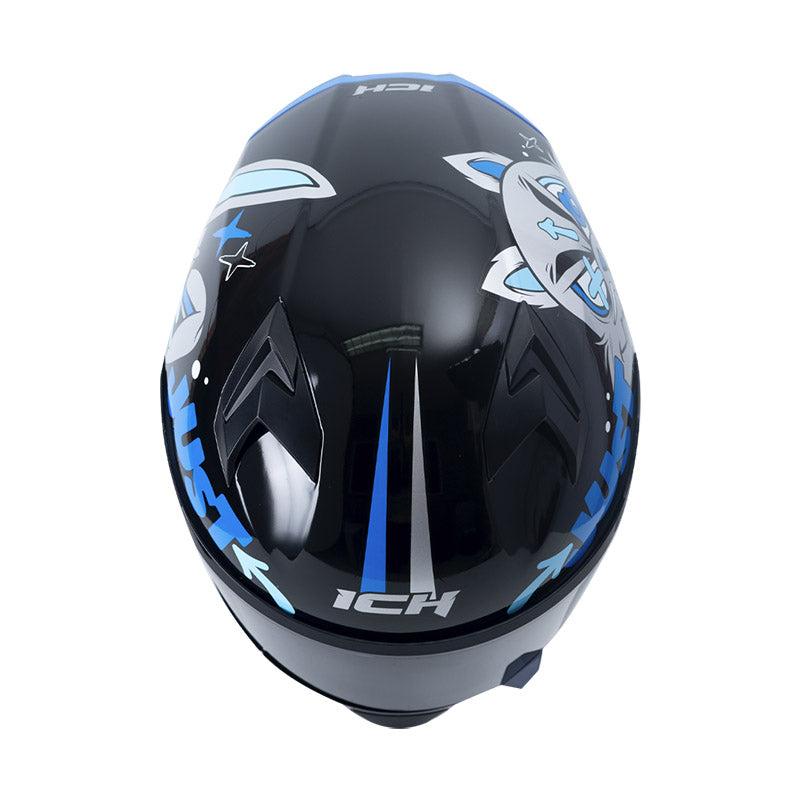 CASCO ICH ICH-503 KIT N BUN NEGRO AZUL VISOR HUMO
