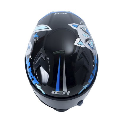 CASCO ICH ICH-503 KIT N BUN NEGRO AZUL VISOR HUMO