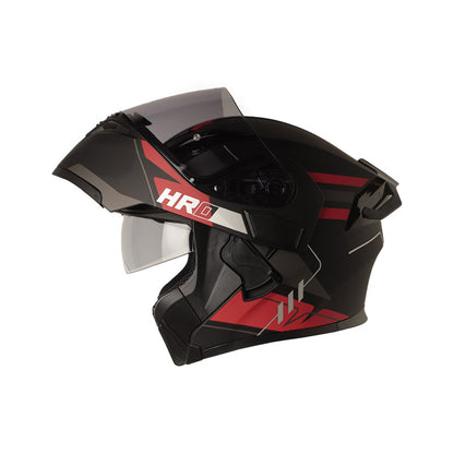 CASCO HRO HRO-3400DV EVO SWAG MATE NEGRO ROJO VISOR HUMO