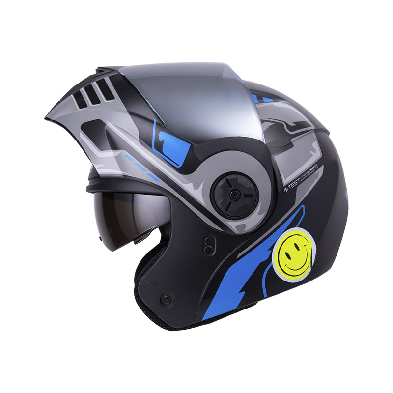 CASCO ICH ICH-3110DV ROBOTO NEGRO GRIS VISOR AZUL