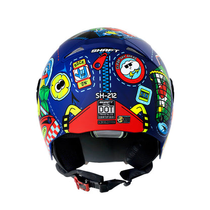 CASCO SHAFT SH-212 BAGGAGE MATE AZUL ROJO VISOR IRIDIUM