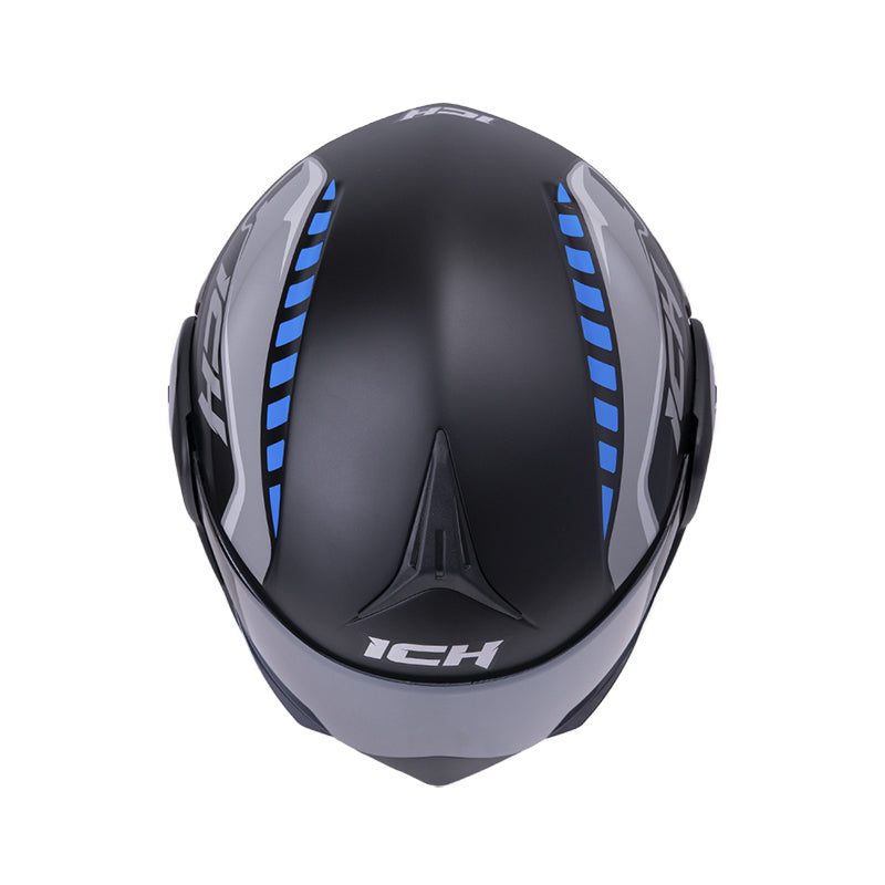 CASCO ICH ICH-3110DV ROBOTO NEGRO GRIS VISOR AZUL