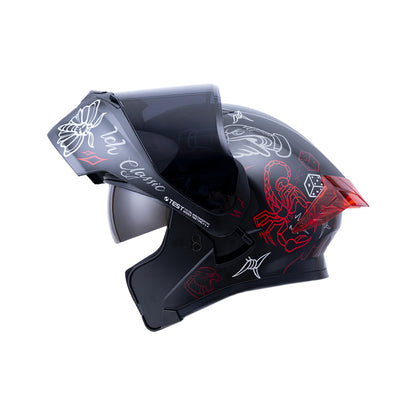 CASCO ICH ICH-3120DV TRADICIONAL MATE NEGRO ROJO