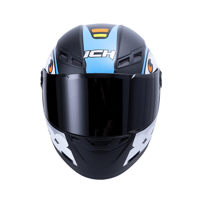 CASCO ICH ICH-501SP GUMMY MATE NEGRO AZUL VISOR HUMO