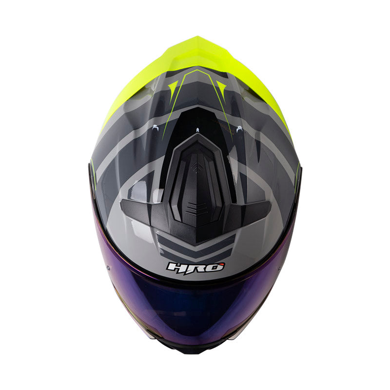 CASCO HRO HRO-3440 DV ROC GRIS AMARILLO NEON VISOR IRIDIUM AZUL