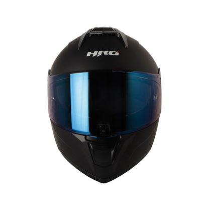 CASCO HRO HRO-3480DV EVO SOLID MATE NEGRO AZUL VISOR IRIDIUM