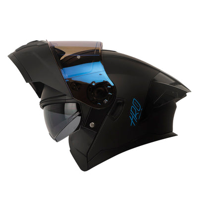 CASCO HRO HRO-3480DV EVO SOLID MATE NEGRO AZUL VISOR IRIDIUM