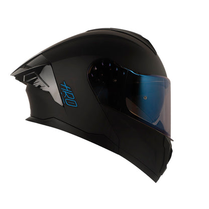 CASCO HRO HRO-3480DV EVO SOLID MATE NEGRO AZUL VISOR IRIDIUM