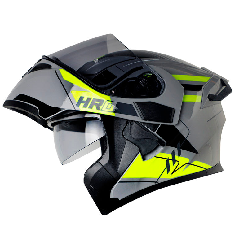 CASCO HRO HRO-3400DV EVO SWAG GRIS AMARILLO NEON VISOR HUMO