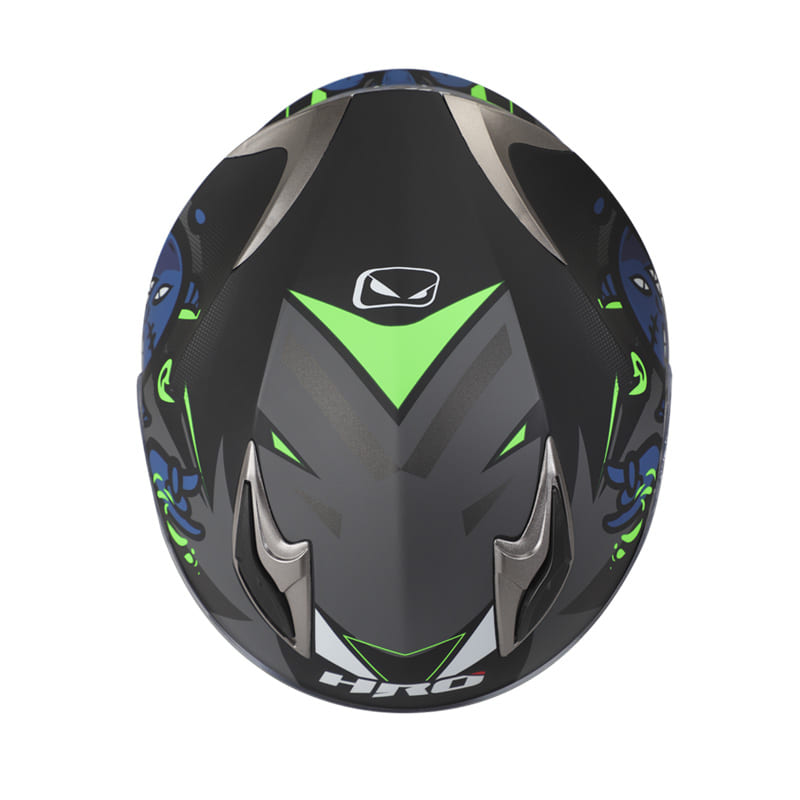 CASCO HRO HRO-508 GHOST MATE NEGRO VERDE NEON