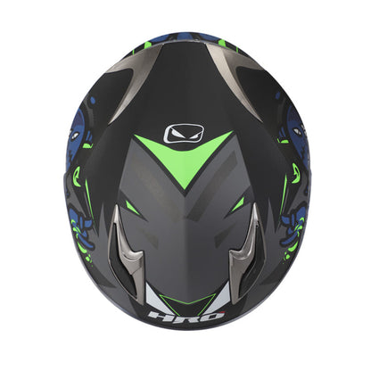 CASCO HRO HRO-508 GHOST MATE NEGRO VERDE NEON