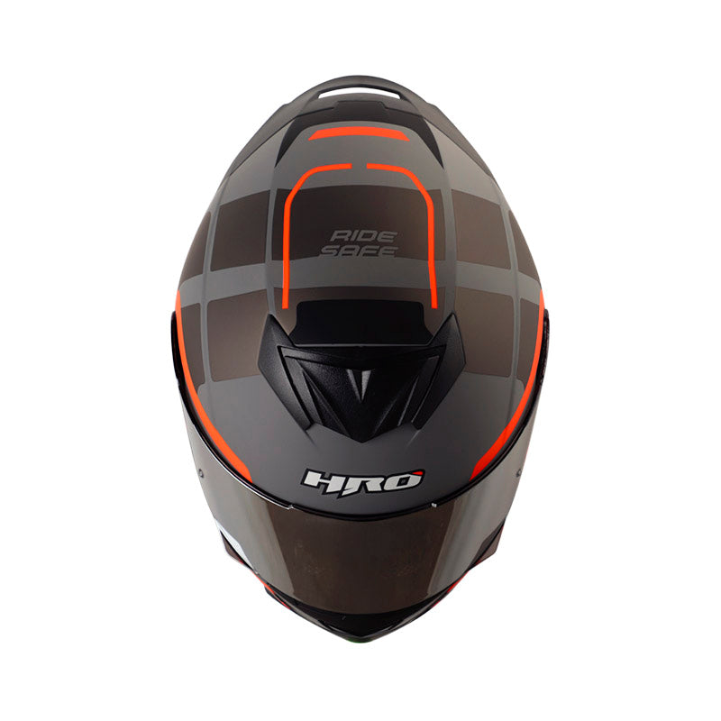 CASCO HRO HRO-511 NET MATE GRIS OSCURO NARANJA NEON IRIDIUM