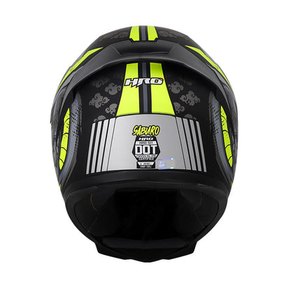 CASCO HRO HRO-511 SABURO MATE NEGRO AMARILLO NEON