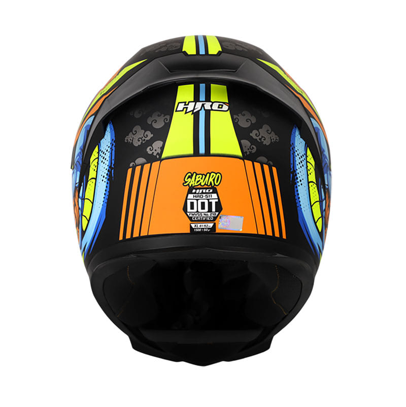 CASCO HRO HRO-511 SABURO MATE NEGRO NARANJA NEON