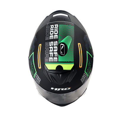 CASCO HRO HRO-511 VAPORWAVE MATE NEGRO VERDE NEON