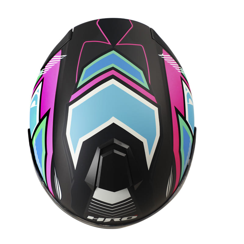 CASCO HRO HRO-516 COMANDER MATE NEGRO FUCSIA NEON