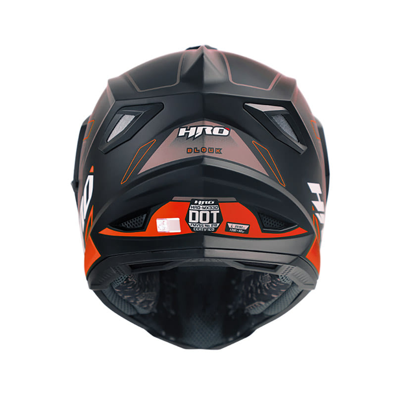 CASCO HRO HRO-MX330DV BLOUK MATE NEGRO NARANJA NEON