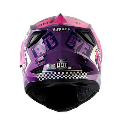 CASCO HRO HRO-MX330DV BYE BYE MORADO FUCSIA VISOR IRIDIUM