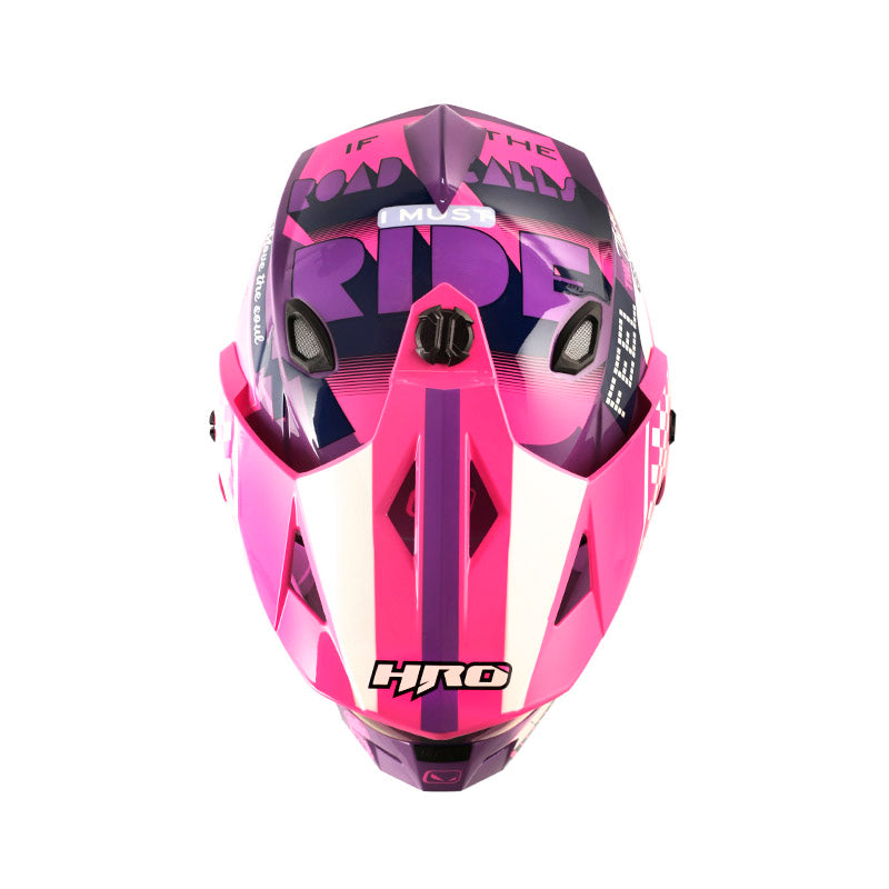 CASCO HRO HRO-MX330DV BYE BYE MORADO FUCSIA VISOR IRIDIUM