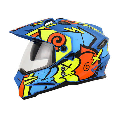 CASCO HRO-MX330DV T-UP MATE AZUL AMARILLO NEON