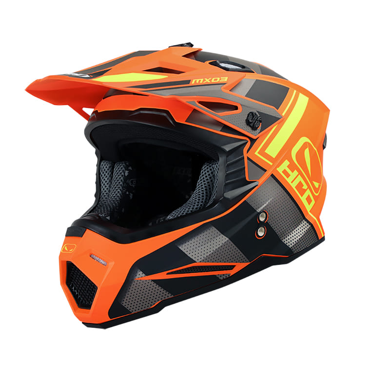 CASCO HRO HRO-MX03 RUN MATE NARANJA NEON AMARILLO NEON