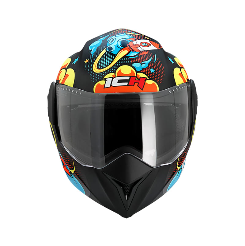 CASCO ICH ICH-3110S SPACE MATE NEGRO NARANJA NEON
