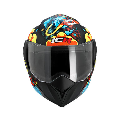 CASCO ICH ICH-3110S SPACE MATE NEGRO NARANJA NEON
