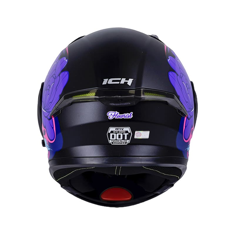 CASCO ICH ICH-3120DV FLOWRISH MATE NEGRO MORADO VISOR HUMO
