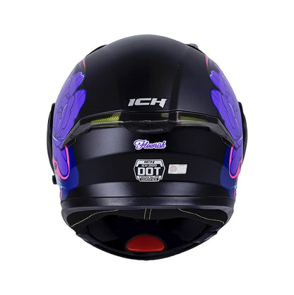 CASCO ICH ICH-3120DV FLOWRISH MATE NEGRO MORADO VISOR HUMO