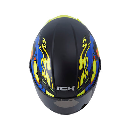 CASCO ICH-501SP GARTO MATE NEGRO AZUL VISOR HUMO