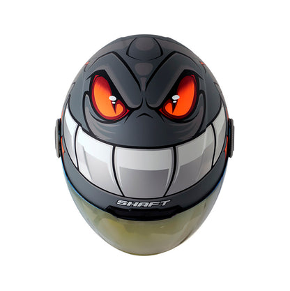 CASCO SHAFT SH-212 SPECTRE MATE GRIS NARANJA VISOR PLATA