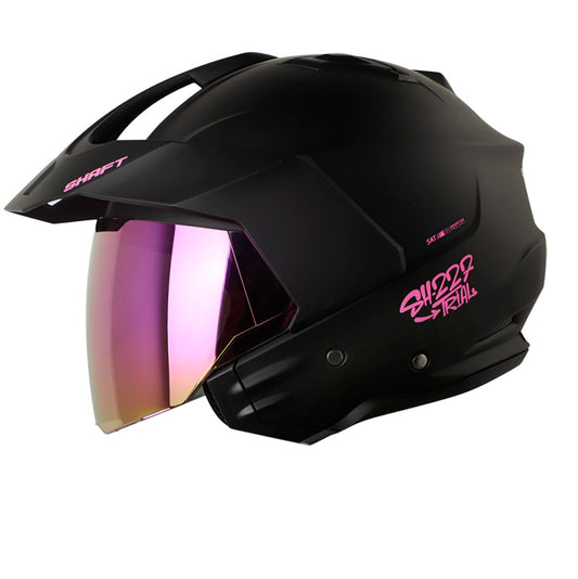 CASCO SHAFT SH-227 TRIAL SOLID MATE NEGRO FUCSIA NEON VISOR
